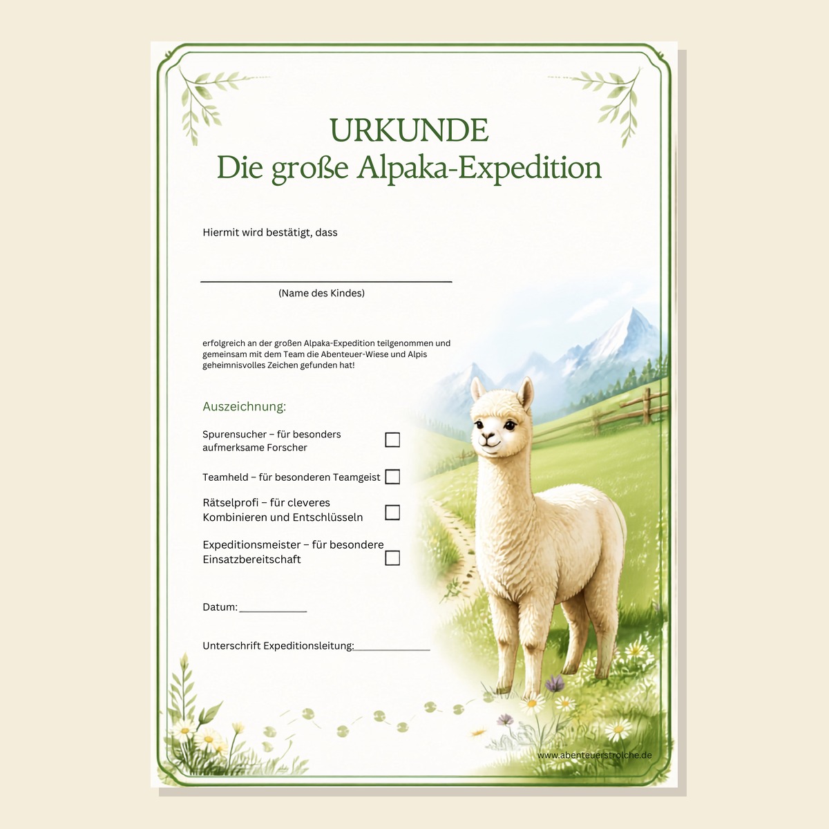 Die Alpaka-Expedition – Fertiges 5-Tage-Ferienprogramm für Alpakahöfe | Gewerbe-Lizenz – Bild 7